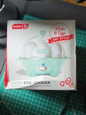 Ash Red Egg Cooker with White Accents Never Opened